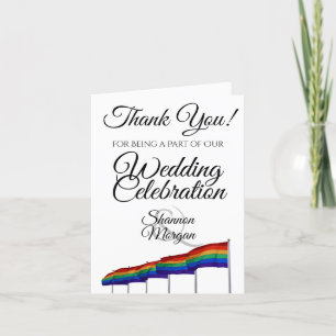 Kortet för gay pridebrölloptack med fotoet & tack kort