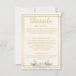 Kortet för gram- och Guld-Bröllop-detaljer Inbjudningar