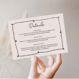 Kortet för Gräns-detaljer för hand plockade Inbjudningar