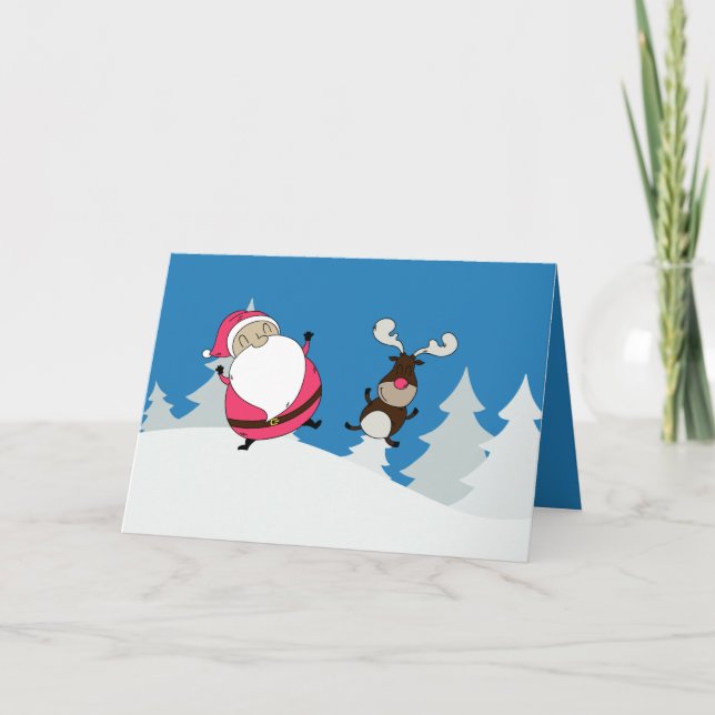 Kortet för hälsning av anpassningsbarna Cute Santa Helgkort (Framsida)