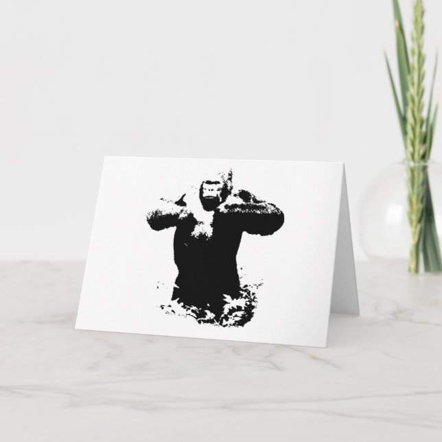 Kortet för hälsning av popkonst Gorilla-beslag Kort (Framsida)