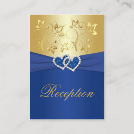 Kortet för hölje i royal Blue och Guld Blommigt Tilläggskort