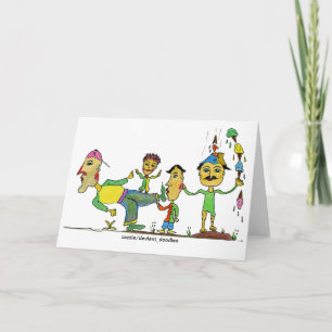 Kortet för humoristisk Tecknad Art-mappad hälsning Kort