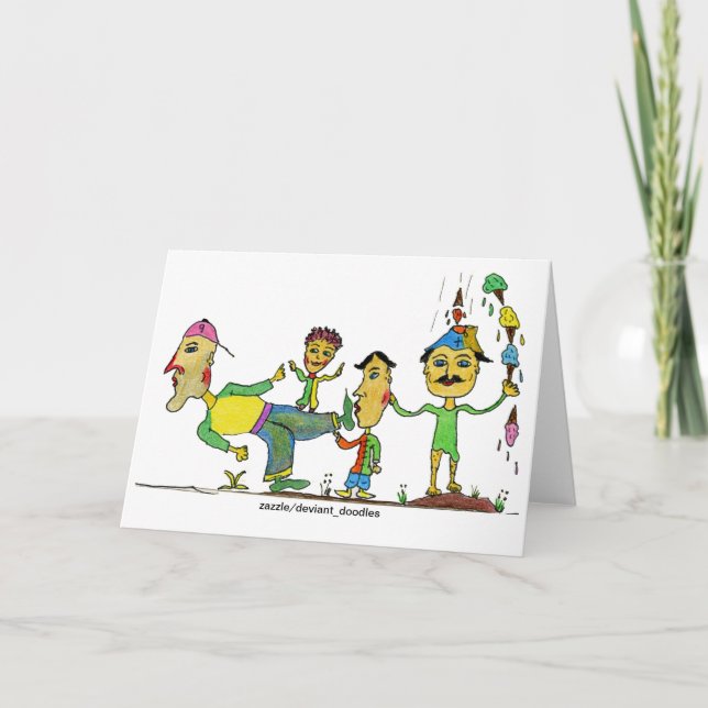 Kortet för humoristisk Tecknad Art-mappad hälsning Kort (Framsida)