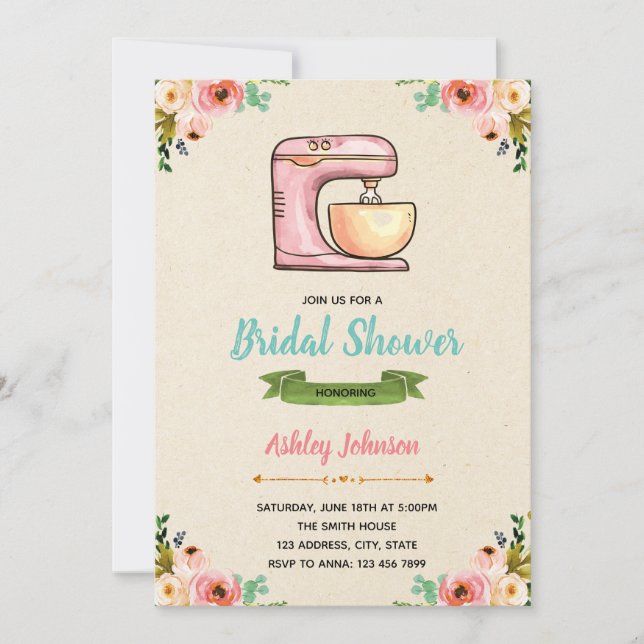 Kortet för inbjudan till köksduschfest (Framsida)