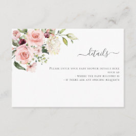 Kortet för inbjudan till rosa ros Babykläder