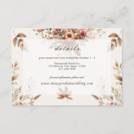 Kortet för information om Cream Autumn Bröllop Tilläggskort