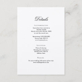 Kortet för information om klassiskt Elegant bröllo Tilläggskort