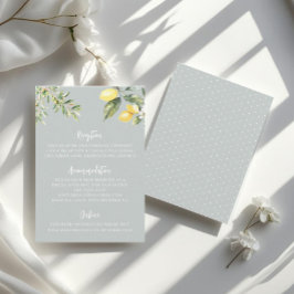 Kortet för information om Lemon Garden-bröllopet Tilläggskort