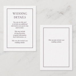 Kortet för information om plommon Lila Bröllop Tilläggskort