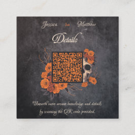 Kortet för information om QR-kod för orange Flower Tilläggskort