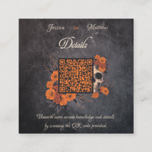 Kortet för information om QR-kod för orange Flower Tilläggskort