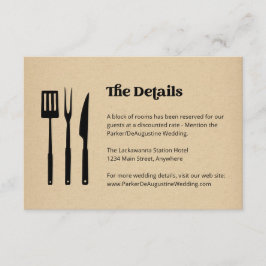 Kortet för informationsinformation om BBQ Bröllop Tilläggskort