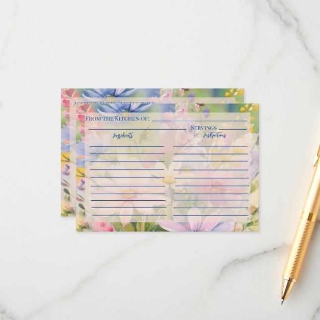 Kortet för jokerblommor i vattenfärg tilläggskort (Fram/Back In Situ)