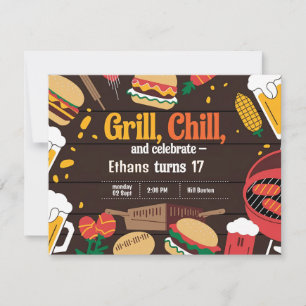 Kortet för kallgrill och hönsdagsinbjudning inbjudningar
