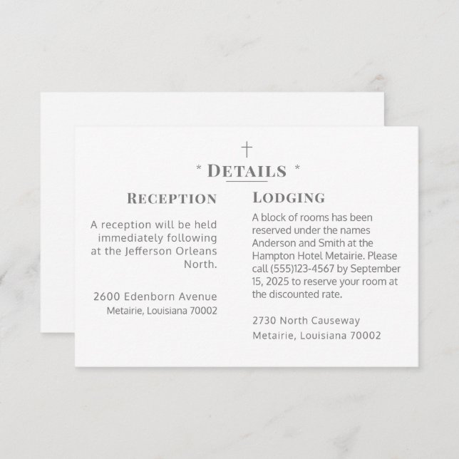 Kortet för katolskt detaljförslutning i monogramme tilläggskort (Fram/baksida)