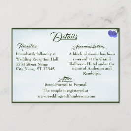 Kortet för katolskt Misty Blue & Grönt Bröllop Tilläggskort