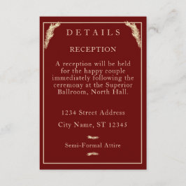 Kortet för katolskt vinterbröllop - detaljer om hö tilläggskort