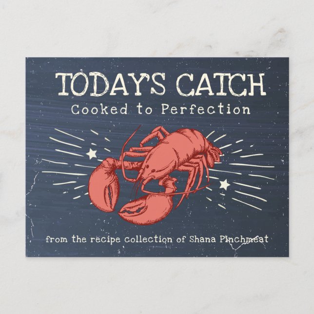 Kortet för kokare för sjömatsallat vykort (Framsida)