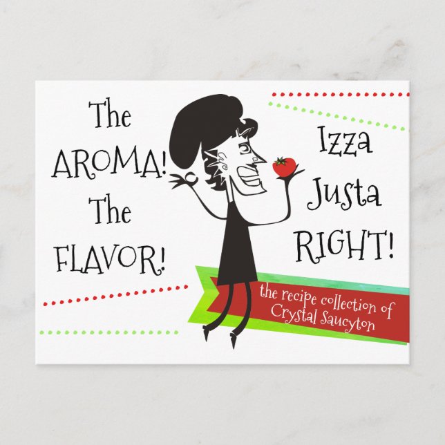 Kortet för kokboksrecept för italienska Franskar Vykort (Framsida)