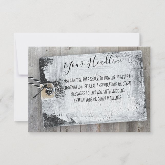 Kortet för meddelandehölje för Rustik Anpassningsb Inbjudningar (Framsida)