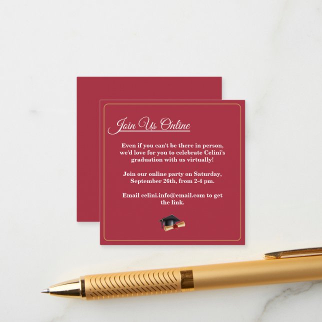 Kortet för modern Studentfest för elegant Tilläggskort (Fram/Back In Situ)