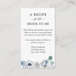 Kortet för mottagningsbegäran för blått Blommigt Tilläggskort