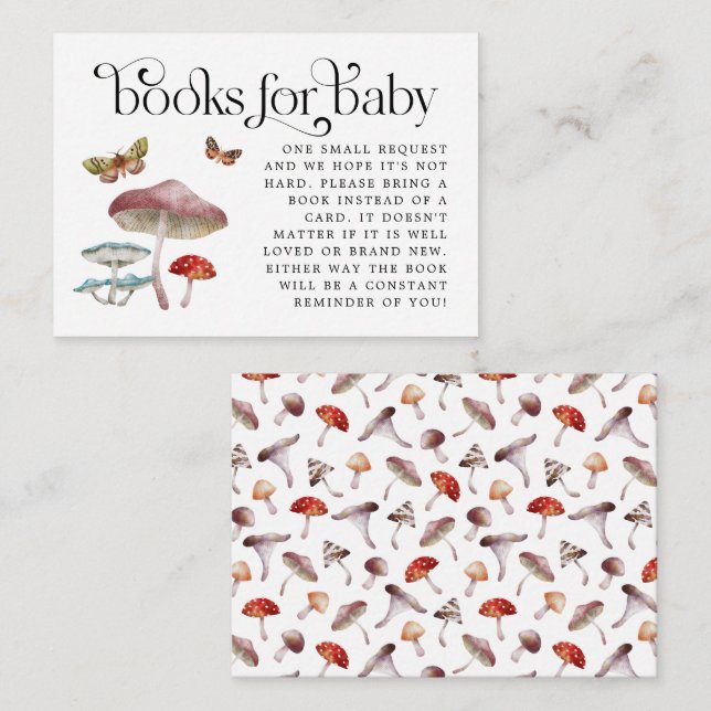 Kortet för Mushroom Bok-begäran Tilläggskort (Fram/baksida)