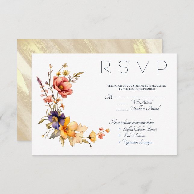 Kortet för OSA av eklectiskt Wildblommor Tilläggskort (Fram/baksida)