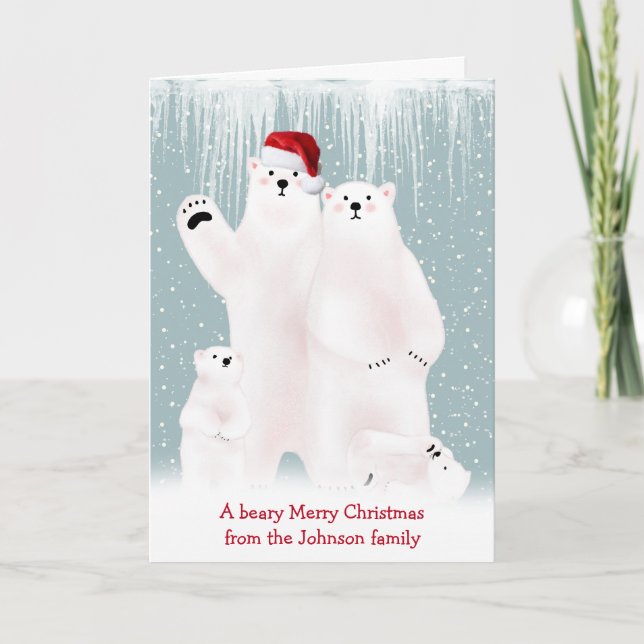 Kortet för Polar under jul i Snö Kort (Framsida)