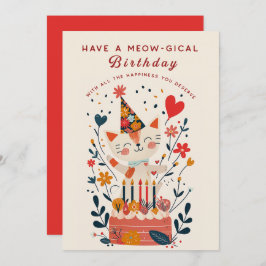 Kortet för populär Cat Garden Birthday-inbjudan Inbjudningar