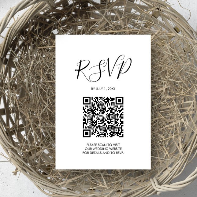 Kortet för QR-Bröllop OSA Kort (sustainable wedding ideas rsvp card QR code )