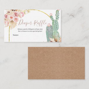 Kortet för Raffle Boho Cactus Blommigt Tilläggskort