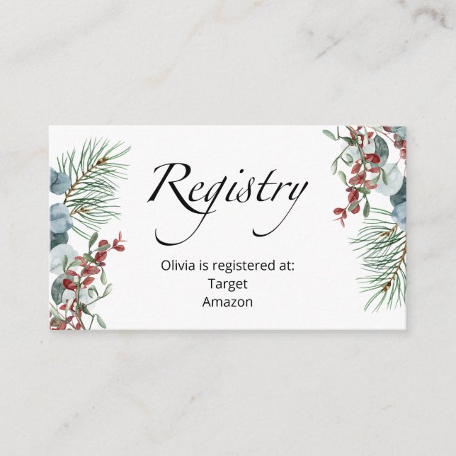 Kortet för registerhölje för Winter Baby Tilläggskort (Framsida)