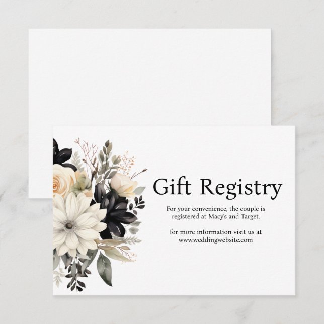 Kortet för registreringshölje för svart och vitt B Tilläggskort (Fram/baksida)