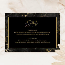 Kortet för svart marmor-agate-gräns inbjudningar