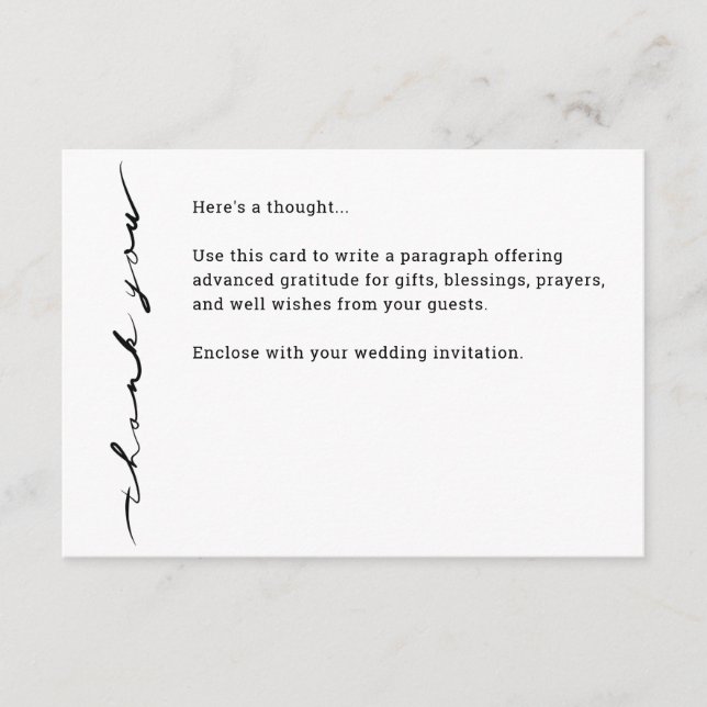 Kortet för "Tack" för chic hand Tilläggskort (Framsida)