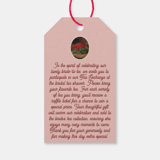 Kortet för Tea Exchange-begäran - tepåsform Presentetikett (Baksidan)