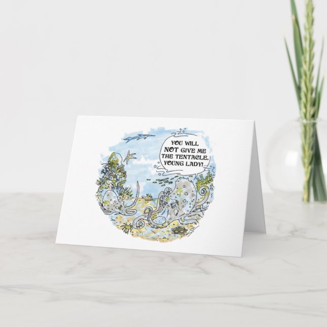 Kortet för tentakeltecknadhälsning kort (Framsida)