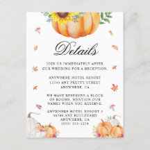 Kortet för vattenfärgspumpkin Bröllop