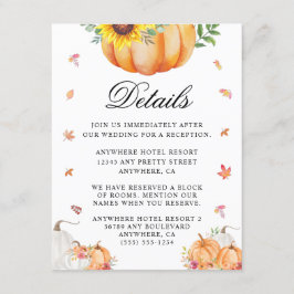 Kortet för vattenfärgspumpkin Bröllop Tilläggskort