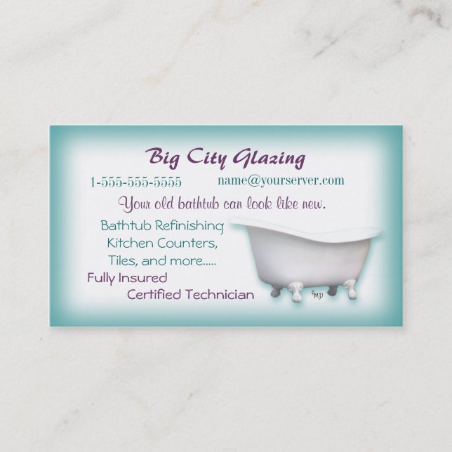Kortet för Victorianbadkaraffären skräddarsy Visitkort (Framsida)