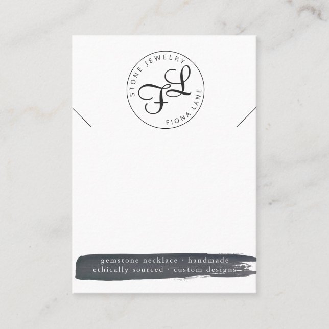 Kortet för Visning av kolvvattenfärg Necklace Visitkort (Framsida)