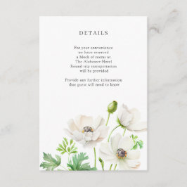 Kortet för vit anemonblomning tilläggskort