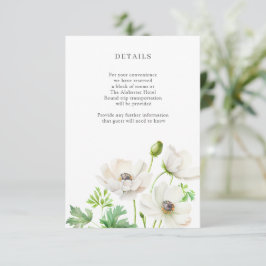 Kortet för vit anemonblomning tilläggskort
