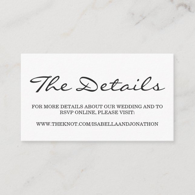 Kortet för webbplatshölje för bröllop tilläggskort (Framsida)