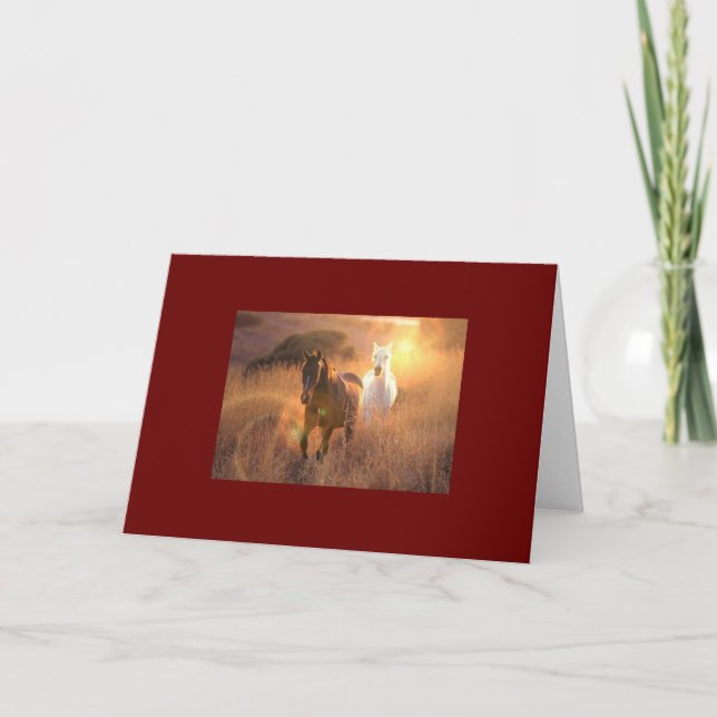 Kortet Galloping Vild Horses Greeting Card Kort (Framsida)