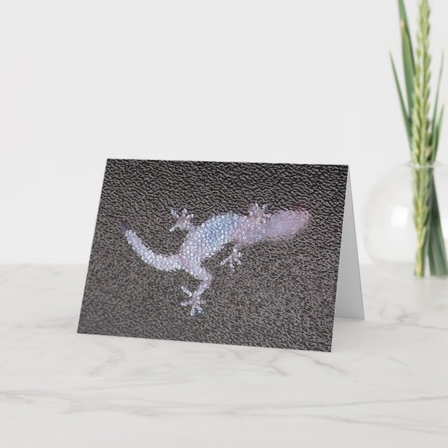 Kortet Gecko på glas Kort (Framsida)