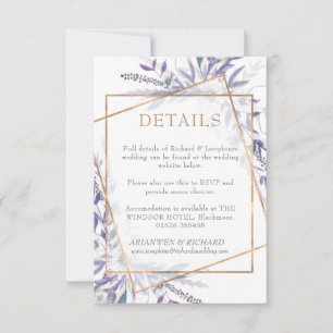 Kortet Geometric Foliage lila - detaljer om hölje OSA Kort