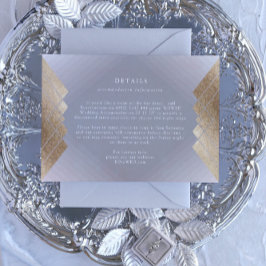 Kortet Geometric Grått Gold Foil Bröllop OSA Kort
